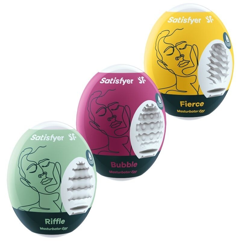SATISFYER - 3 OEUFS MASTURBATEURS RIFFLE, BUBBLE and FIERCE