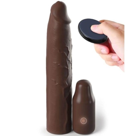 FANTASY X- TENSIONS - POCHETTE PIPEDREAMS 22,86 CM PLUG 7,62 CM TELECOMMANDE MARRON