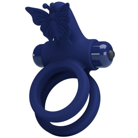 PRETTY LOVE - JAMELE DOUBLE ANNEAU AVEC VIBRATION and STIMULATEUR DE PAPILLON BLEU