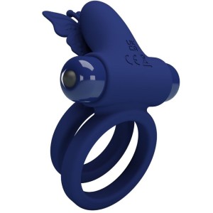 PRETTY LOVE - JAMELE DOUBLE ANNEAU AVEC VIBRATION and STIMULATEUR DE PAPILLON BLEU