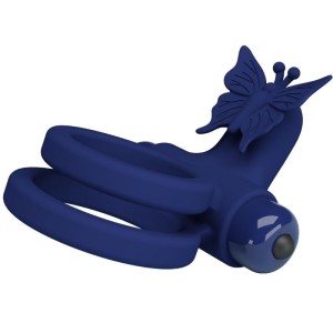 PRETTY LOVE - JAMELE DOUBLE ANNEAU AVEC VIBRATION and STIMULATEUR DE PAPILLON BLEU