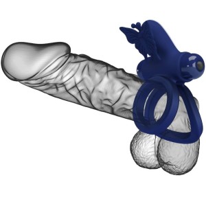 PRETTY LOVE - JAMELE DOUBLE ANNEAU AVEC VIBRATION and STIMULATEUR DE PAPILLON BLEU