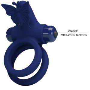 PRETTY LOVE - JAMELE DOUBLE ANNEAU AVEC VIBRATION and STIMULATEUR DE PAPILLON BLEU