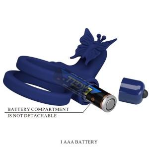PRETTY LOVE - JAMELE DOUBLE ANNEAU AVEC VIBRATION and STIMULATEUR DE PAPILLON BLEU
