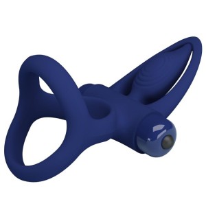 PRETTY LOVE - MAT DOUBLE ANNEAU AVEC VIBRATION and STIMULATEUR BLEU