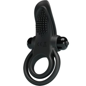 PRETTY LOVE - DOUBLE ANNEAU VIBRANT STIMULATEUR DE CLITORIS 10 VIBRATIONS NOIR