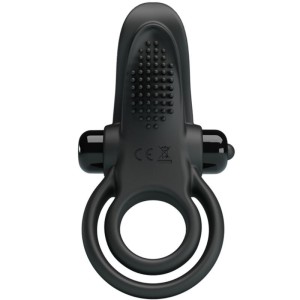 PRETTY LOVE - DOUBLE ANNEAU VIBRANT STIMULATEUR DE CLITORIS 10 VIBRATIONS NOIR