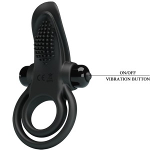 PRETTY LOVE - DOUBLE ANNEAU VIBRANT STIMULATEUR DE CLITORIS 10 VIBRATIONS NOIR