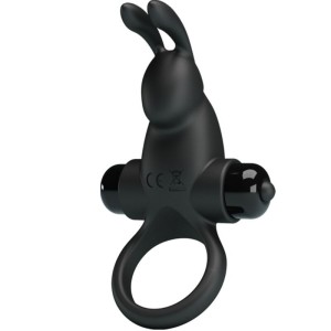 PRETTY LOVE - ANNEAU VIBRANT STIMULATEUR DE CLITORIS RABBIT 10 VIBRATIONS NOIR