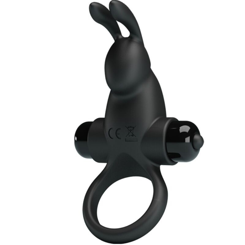 PRETTY LOVE - ANNEAU VIBRANT STIMULATEUR DE CLITORIS RABBIT 10 VIBRATIONS NOIR