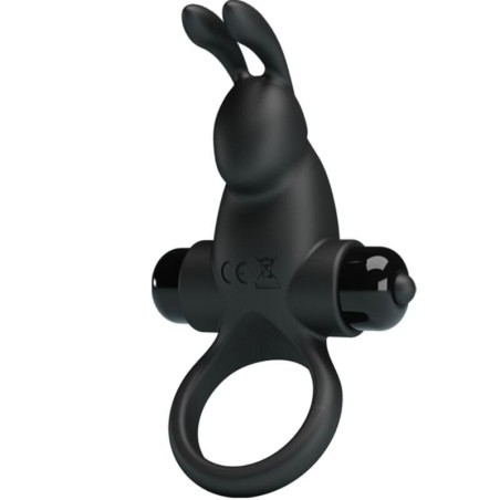 PRETTY LOVE - ANNEAU VIBRANT STIMULATEUR DE CLITORIS RABBIT 10 VIBRATIONS NOIR