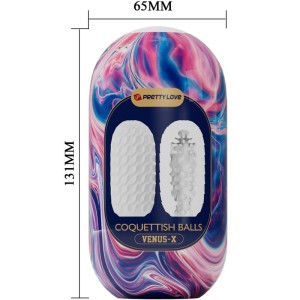 PRETTY LOVE - COQUETTISH BALLS MASTURBATEUR HOMME EN SILICONE BLANC
