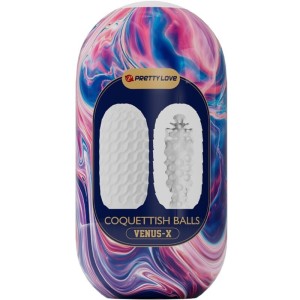 PRETTY LOVE - COQUETTISH BALLS MASTURBATEUR HOMME EN SILICONE BLANC
