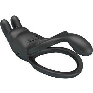 PRETTY LOVE - SETH DOUBLE ANNEAU VIBRANT LAPIN 7 VIBRATIONS NOIR