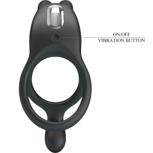 PRETTY LOVE - SETH DOUBLE ANNEAU VIBRANT LAPIN 7 VIBRATIONS NOIR