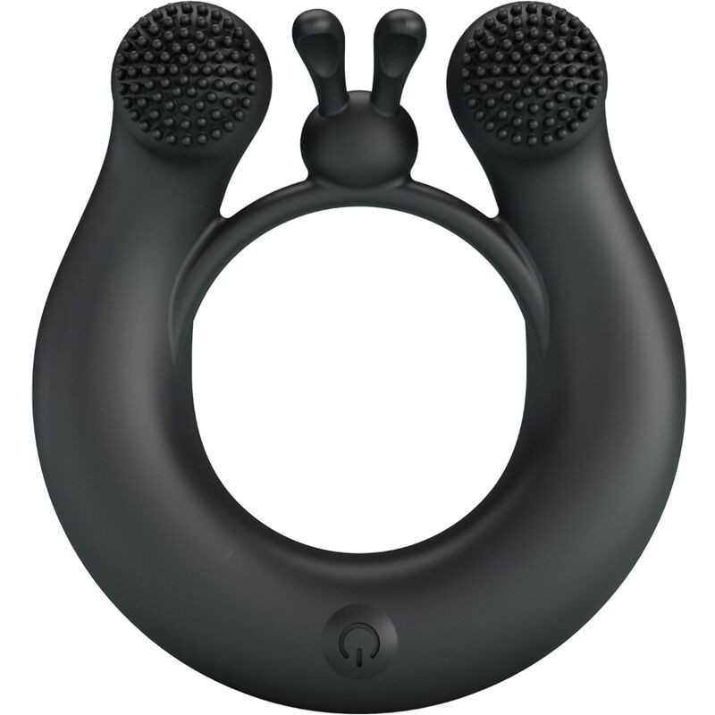PRETTY LOVE - ANNEAU VIBRANT DAHLIA STIMULATEUR DE CLITORIS 12 VIBRATIONS NOIR