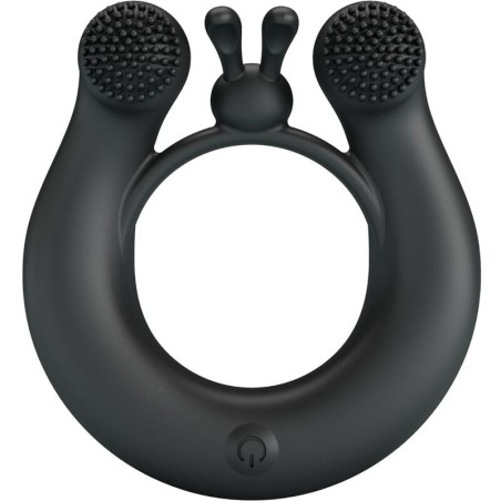 PRETTY LOVE - ANNEAU VIBRANT DAHLIA STIMULATEUR DE CLITORIS 12 VIBRATIONS NOIR