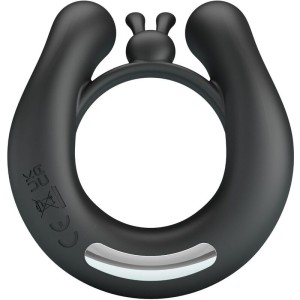 PRETTY LOVE - ANNEAU VIBRANT DAHLIA STIMULATEUR DE CLITORIS 12 VIBRATIONS NOIR