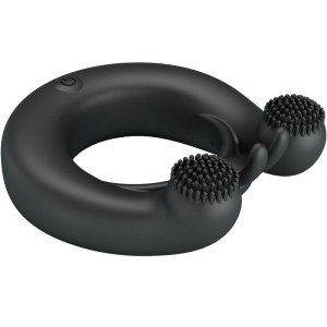 PRETTY LOVE - ANNEAU VIBRANT DAHLIA STIMULATEUR DE CLITORIS 12 VIBRATIONS NOIR