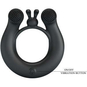 PRETTY LOVE - ANNEAU VIBRANT DAHLIA STIMULATEUR DE CLITORIS 12 VIBRATIONS NOIR