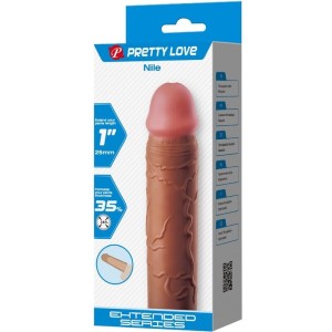PRETTY LOVE - MANCHON DE PÉNIS NILE AVEC EXTENSION DE 2,5 CM MULÂTRE