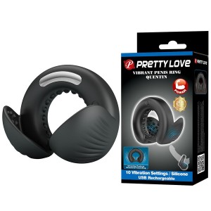 PRETTY LOVE - QUENTIN ANNEAU PÉNIS AVEC STIMULATEUR TESTICULAIRE