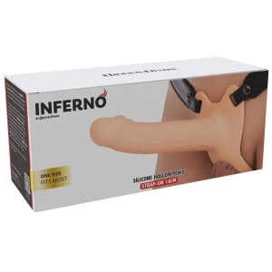 HIDDEN DESIRE - INFERNO MANCHON PÉNIS AVEC STRAP-ON EN SILICONE 18 CM