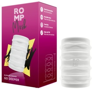 ROMP - MOSH MASTURBATEUR MÂLE TRANSPARENT AVEC GAINE RÉVERSIBLE DE 6 CM