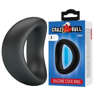CRAZY BULL - VALEN ANNEAU PÉNAL ERGONOMIQUE EN SILICONE NOIR