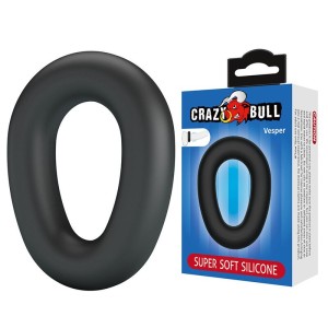 CRAZY BULL - VESPER ANNEAU PÉNAL EN SILICONE ULTRA DOUX NOIR