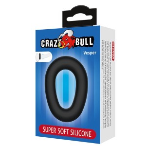 CRAZY BULL - VESPER ANNEAU PÉNAL EN SILICONE ULTRA DOUX NOIR