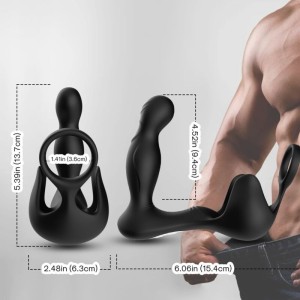 ARMONY - VIBRATEUR SURROUND ANAL and STIMULATEUR TESTICULOS and ANNEAU TÉLÉCOMMANDE NOIR