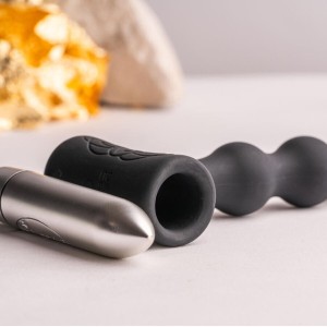 ROCKS-OFF - PETITE SENSATIONS PERLES ANAL PLUG VIBRATEUR NOIR