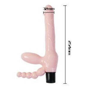 BAILE - HARNAIS SANS CORDE TPR AVEC VIBRATION ET STIMULATION ANAL 25.4 CM
