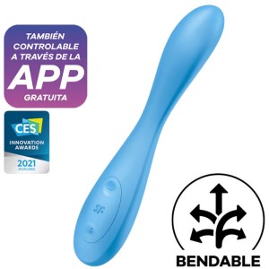 SATISFYER - APPLICATION MULTI VIBRATEUR G-SPOT FLEX 4 BLEU
