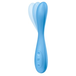 SATISFYER - APPLICATION MULTI VIBRATEUR G-SPOT FLEX 4 BLEU
