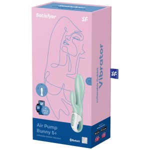SATISFYER - AIR PUMP BUNNY 5 APPLICATION GONFLABLE LAPIN VIBRATEUR VERT