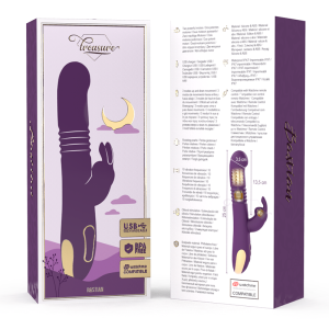 TREASURE - BASTIAN VIBROMASSEUR RABBIT UP and DOWN ROTATIF ET VIBRANT TÉLÉCOMMANDE WATCHME