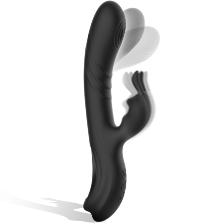 BLACKandSILVER - STIMULATEUR DE LAPIN EN SILICONE RECHARGEABLE JAMIE NOIR