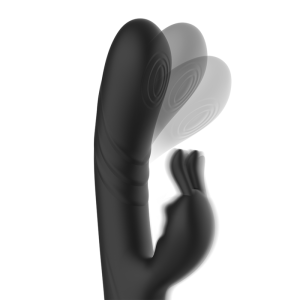 BLACKandSILVER - STIMULATEUR DE LAPIN EN SILICONE RECHARGEABLE JAMIE NOIR