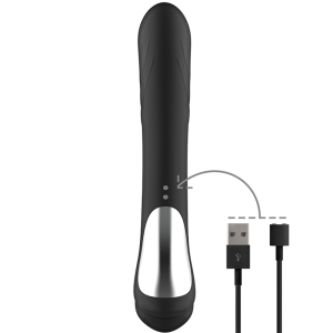 BLACKandSILVER - STIMULATEUR DE LAPIN EN SILICONE RECHARGEABLE JAMIE NOIR