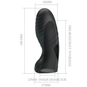PRETTY LOVE - ALAN VIBRATEUR DE DOIGTS EN SILICONE NOIR
