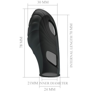 PRETTY LOVE - VIBRATEUR DE DOIGT EN SILICONE LICH NOIR