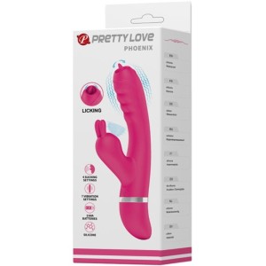 PRETTY LOVE - VIBRATEUR LAPIN MULTIFONCTION PHOENIX ROSE