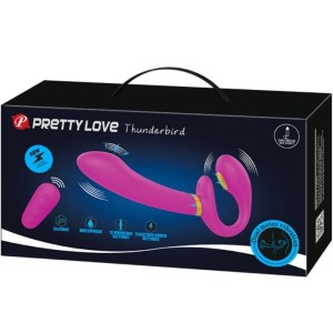 PRETTY LOVE - THUNDERBIRD DOUBLE VIBRATEUR STRAP-ON TÉLÉCOMMANDE VIOLET