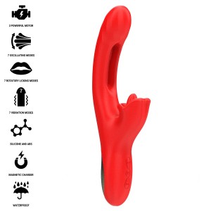 INTENSE - JESSICA VIBRATEUR MULTIFONCTION STIMULATION CLITORIS 24,8 CM ROUGE