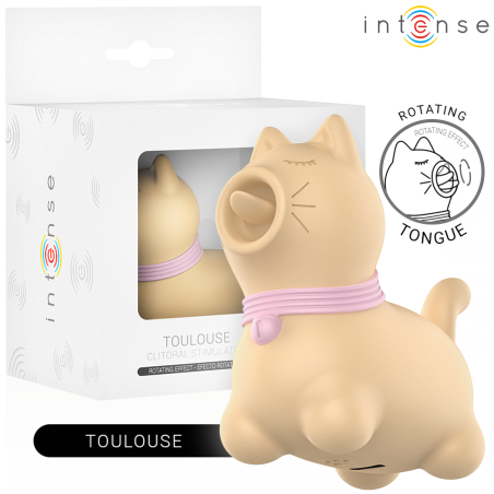 INTENSE - STIMULATEUR TOULOUSE AVEC LANGUE ROTATIVE À 360º JAUNE