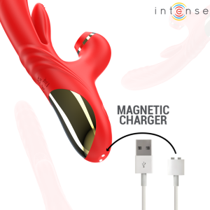 INTENSE - KAROL VIBRATEUR MULTIFONCTION POUSSÉE and STIMULATION and ONDES STIMULANTES ROUGE