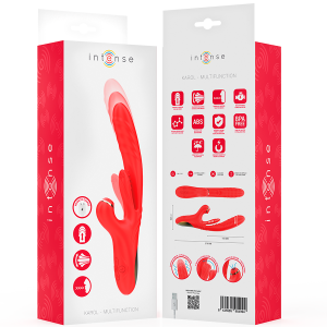 INTENSE - KAROL VIBRATEUR MULTIFONCTION POUSSÉE and STIMULATION and ONDES STIMULANTES ROUGE