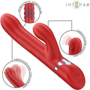 INTENSE - LELE VIBRATEUR MULTIFONCTION ROTATIF and OSCILLANT and STIMULANT ROUGE